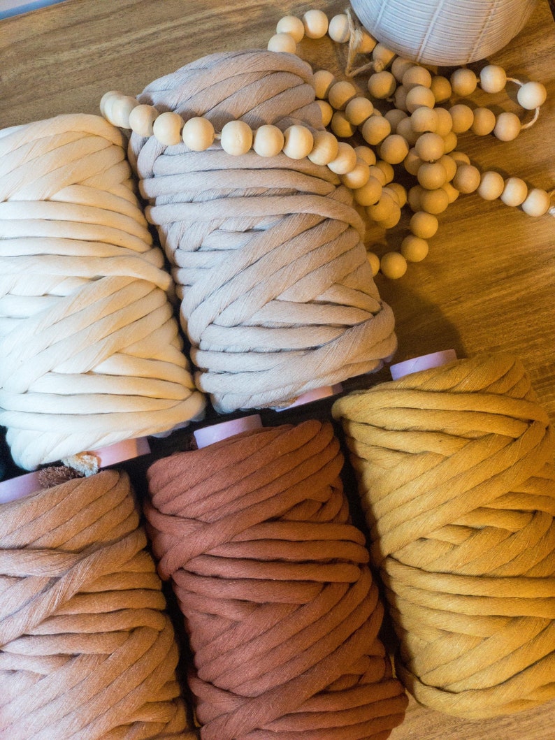 12mm - Single Ply Macrame Cord - 100% Recycled Cotton 12mm - Single Ply Macrame Cord - 100% Recycled Cotton