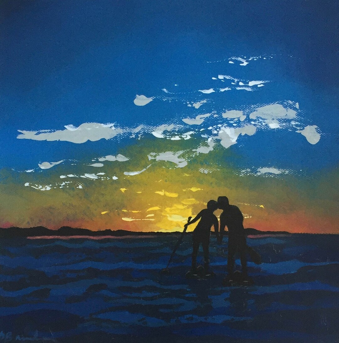 Paddle Love Beach Art, Surf Art, Coastal Wall Art,love Print, Surfing