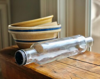 20\u201d Pastry Roller Glass Pastry Roller Vintage Green Glass Rolling Pin with Wood Cradle