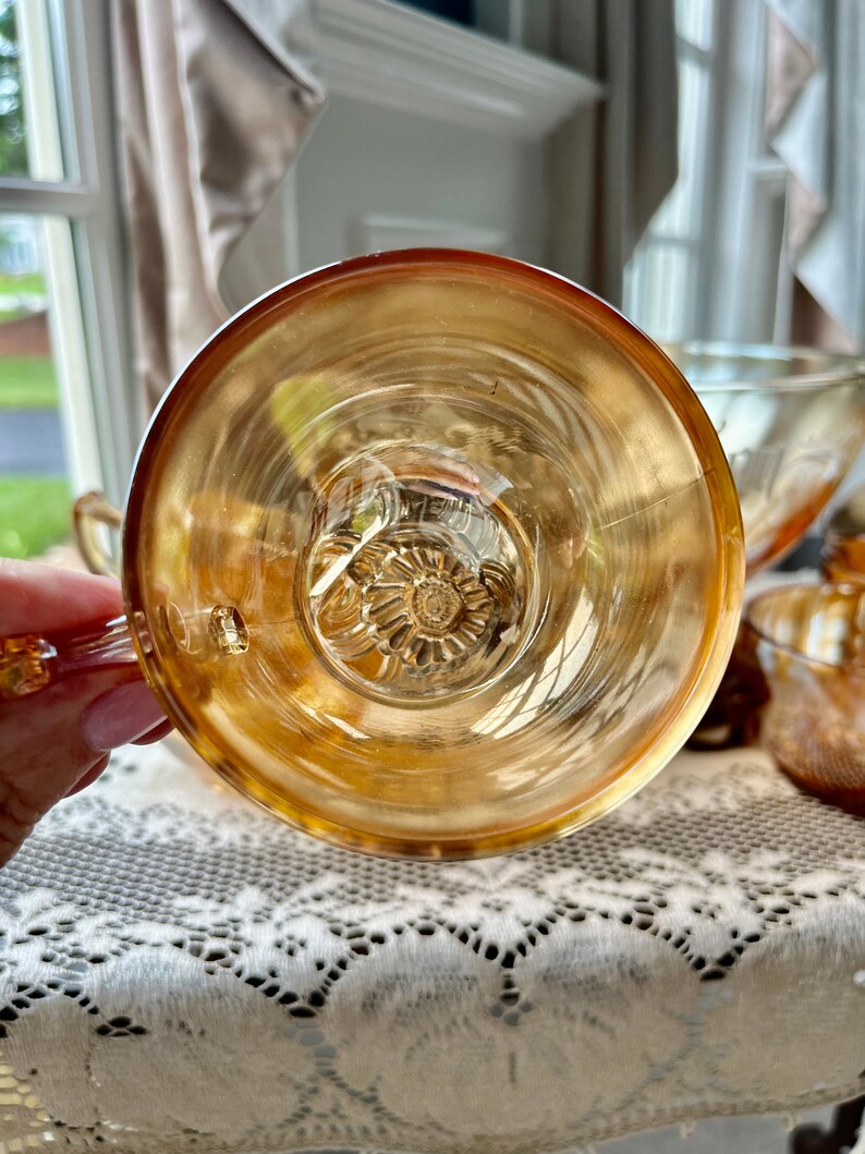 Large 11 PC Vintage Egg Nog Set Carnival Glass Etsy