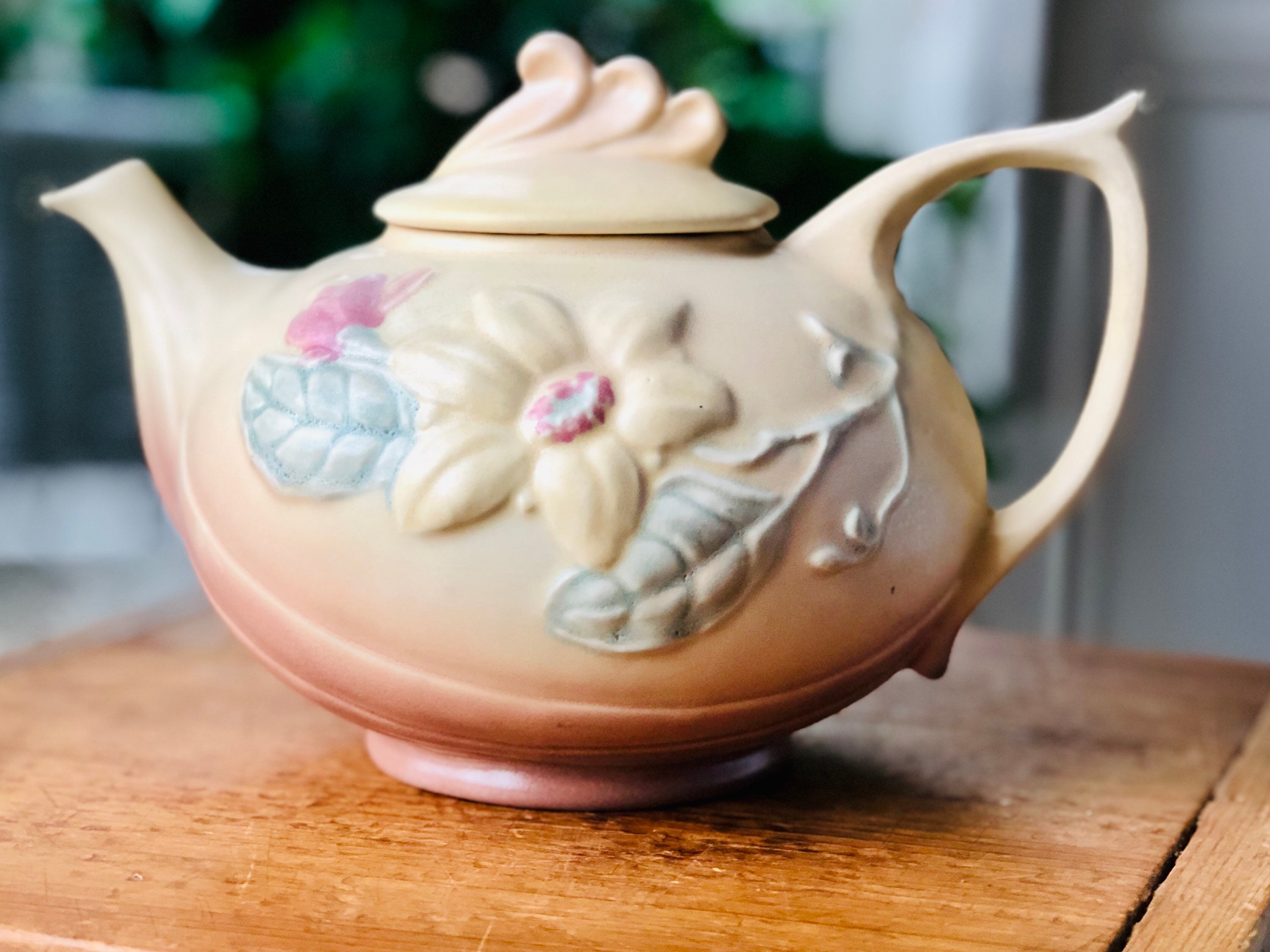 Hull Tea Pot & Lid Magnolia Art Pottery Vintage 194646 Etsy