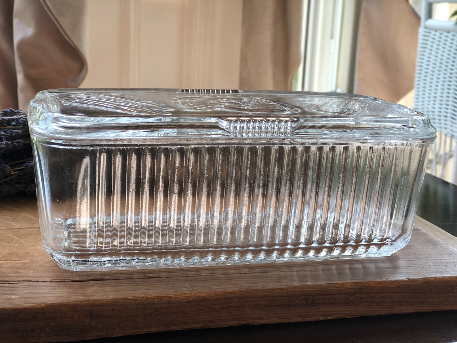 Vintage Federal Glass Refrigerator Box With Lid Large 8 | Etsy