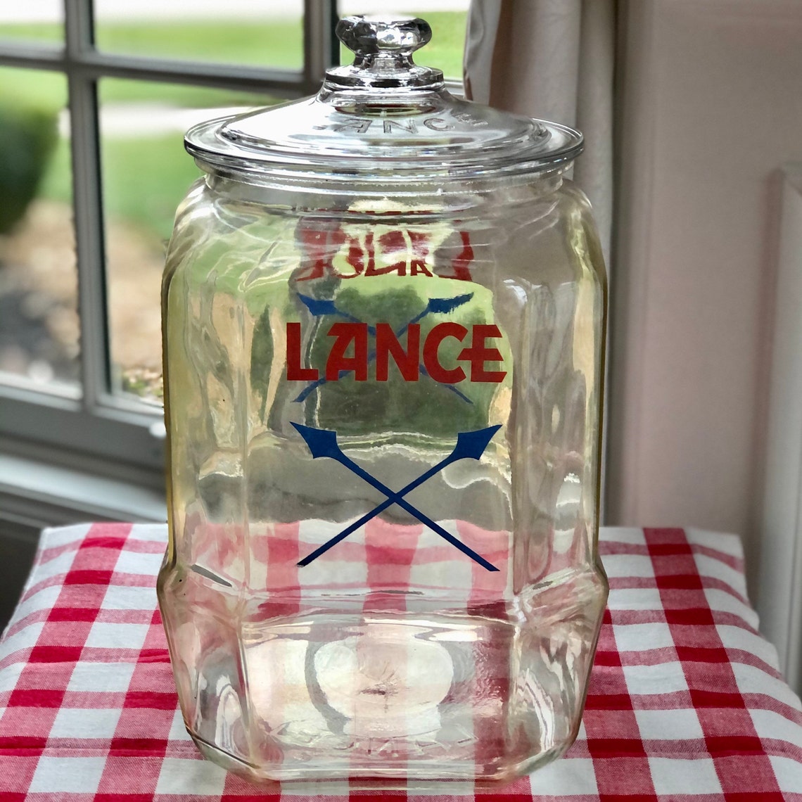Authentic Lance Glass Jar with Lance Embossed Glass Lid Etsy