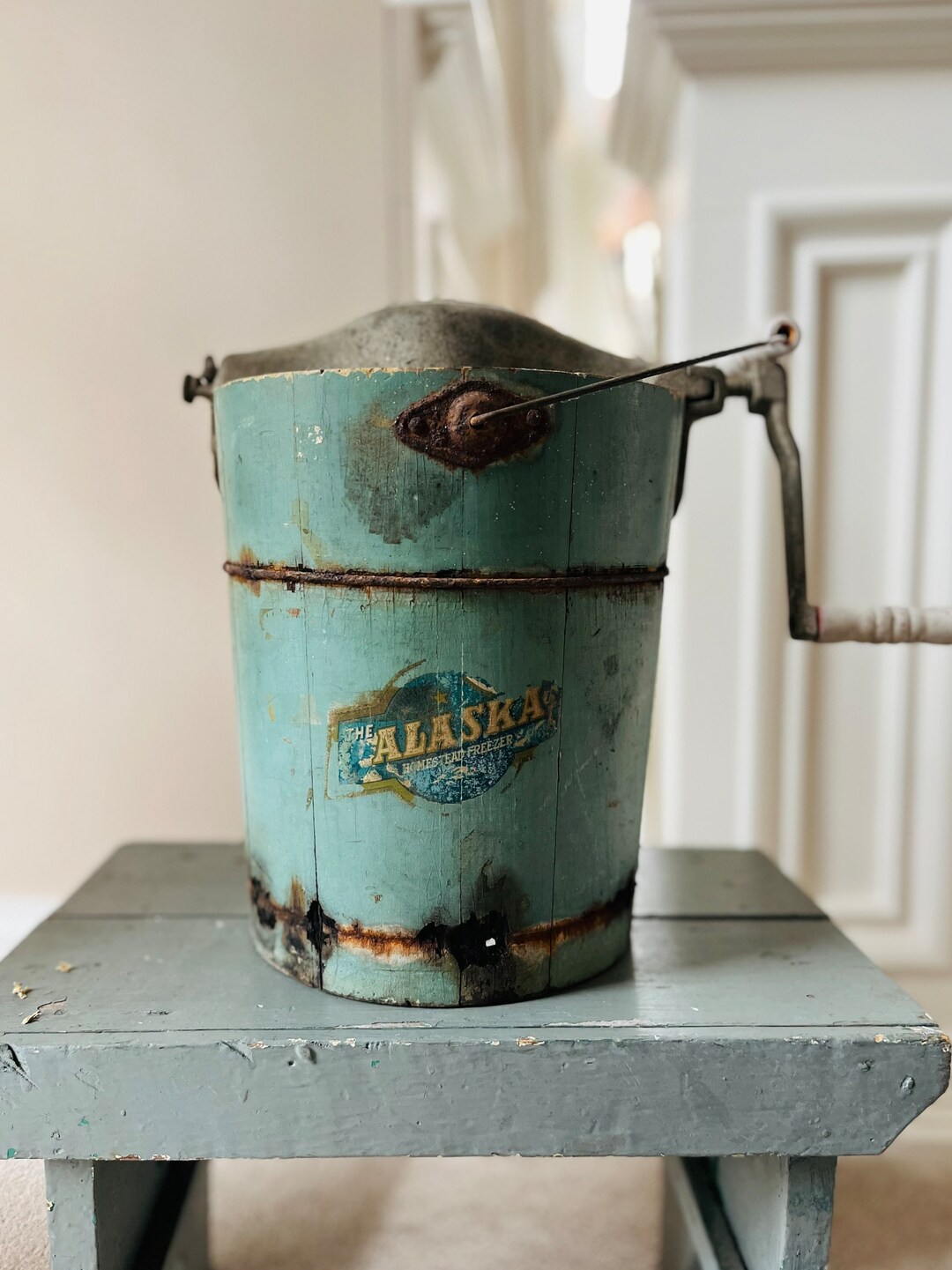 Antique Ice Cream Maker Freezer Bucket 2 Qt. COMPLETE Alaska Etsy