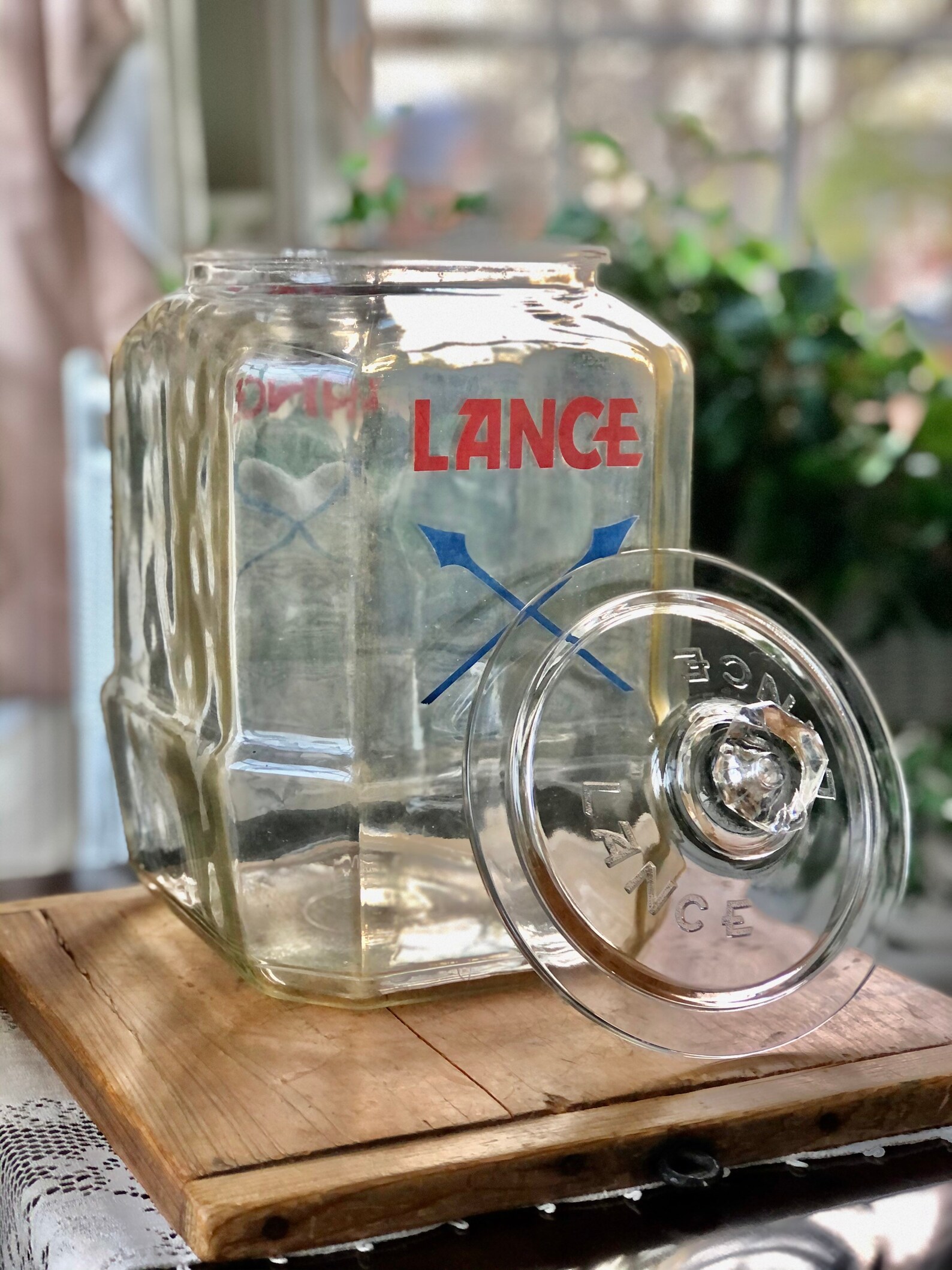 Authentic Lance Glass Jar with Lance Embossed Glass Lid Etsy
