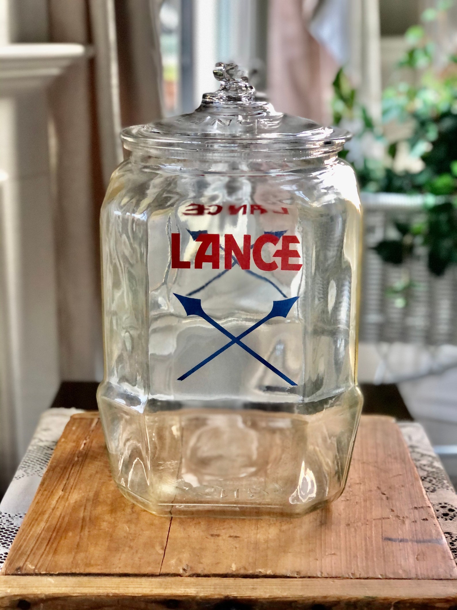 Authentic Lance Glass Jar with Lance Embossed Glass Lid Etsy