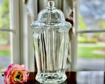 Vintage Indiana Glass Apothecary Jar With Lid, Glass Canister Kitchen Decor, Kitchen Storage, Mid Century Kitchen Decor … 1950’s Retro Jar!
