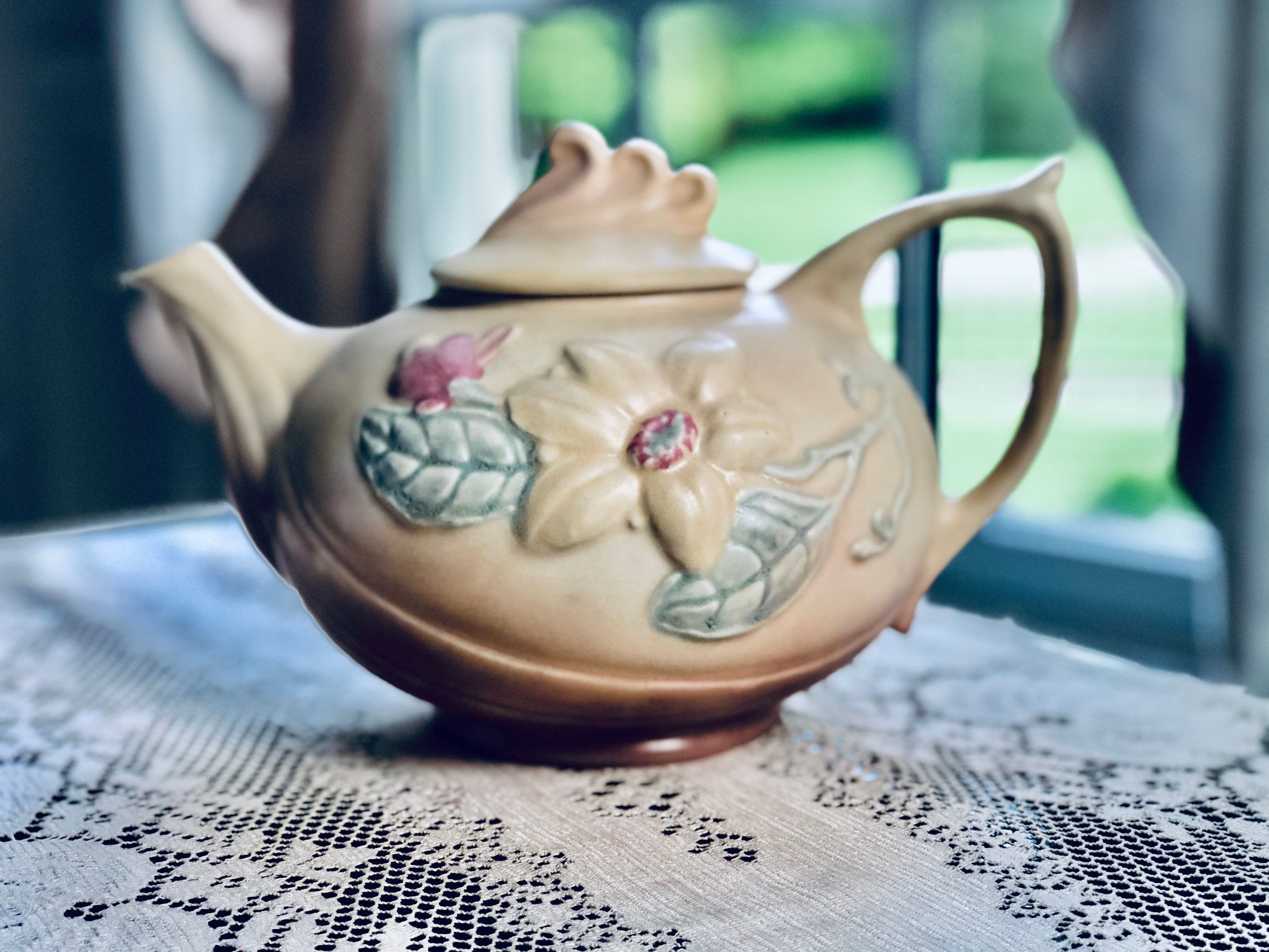 Hull Tea Pot & Lid Magnolia Art Pottery Vintage 194646 Etsy