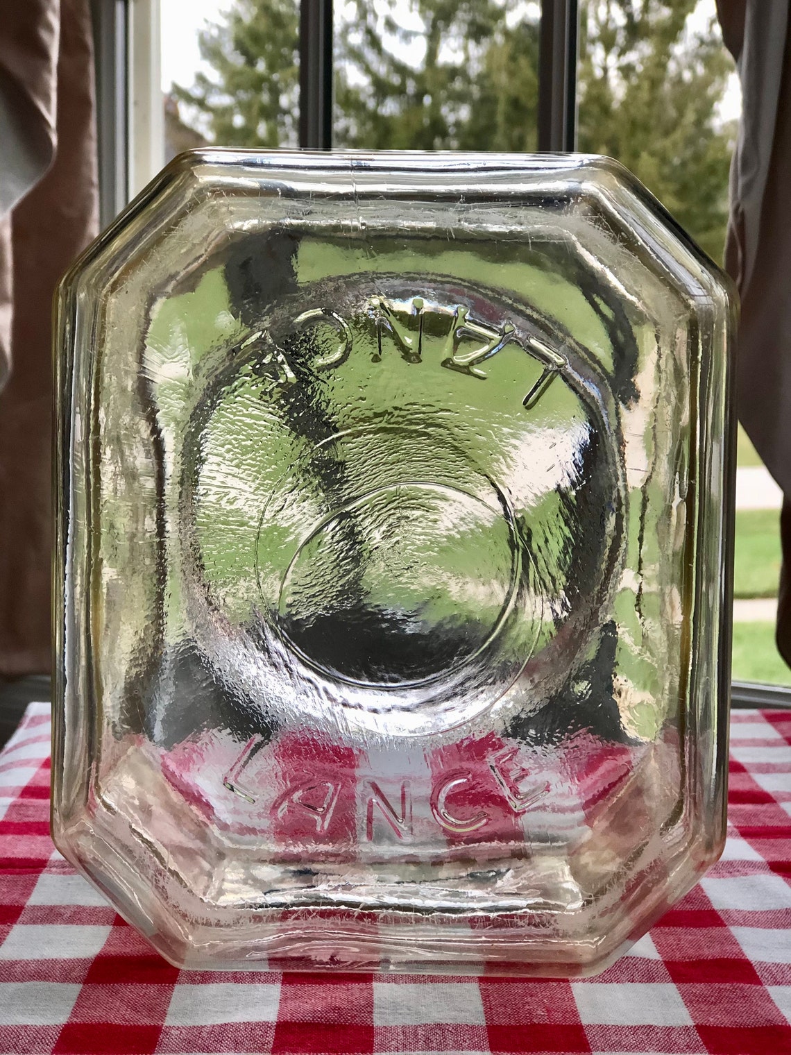 Authentic Lance Glass Jar with Lance Embossed Glass Lid Etsy