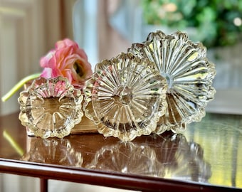 Vintage Hazel Atlas Glass Nesting Ashtrays: Fluted Trinket Dishes