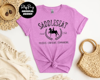 Maglietta Saddleseat Social Club, maglietta Saddleseat, maglietta Saddlebred, regali per proprietari di cavalli, abbigliamento equestre, regali per amanti dei cavalli