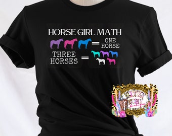 Pferde Mädchen Mathe T-Shirt - Pferde Mädchen Mathe T-shirt - Mädchen Mathe - Pferdemädchen - Pferdebesitzer Geschenk - Pferdeliebhaber Shirt - Reitershirt