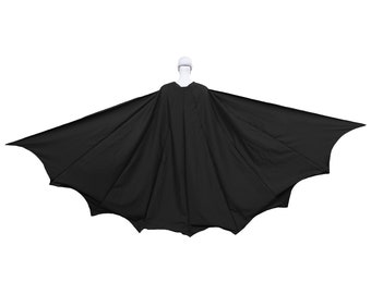 Bat Hero Cape (Dowel Slot Option) 8 Panel Wide Dark Night