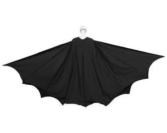 Bat Hero-kappa (med spalt för tappning) 8 paneler bred mörk natt