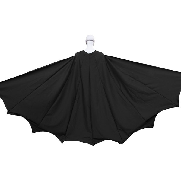 Bat Hero Cape (Dowel Slot Option) 8 Panel Wide Dark Night