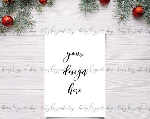 Holiday Mockup Christmas Card Mockup Styled Stock Photo Christmas