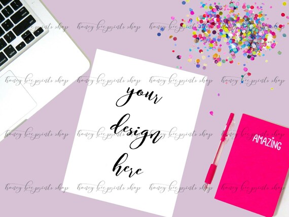 Feminine Desk Flat Lay Styled Desktop Social Media Photos