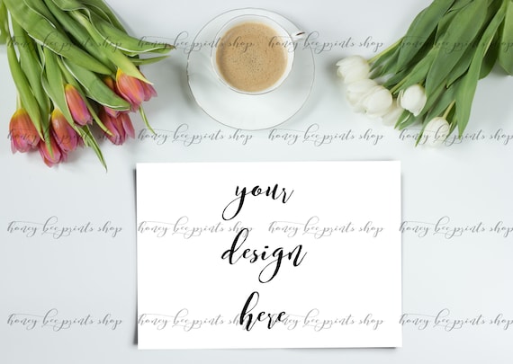 Horizontal Card Mockup Paper Mockup Templates Digital Stock Photo