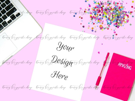 Styled Desk Mockup Styled Desktop Social Media Photo Flat