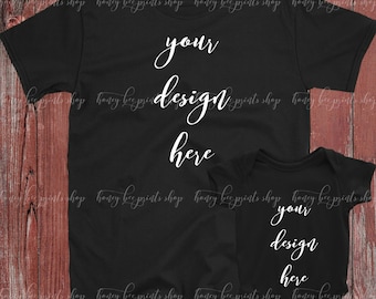 Download Free Black Shirt Mockup, Flat Lay, Shirt Template, Baby Romper Mockup, Baby Bodysuit Mockup, Shirt Flat Lay, Shirt Mockup, Baby Shirt Mockup PSD Template