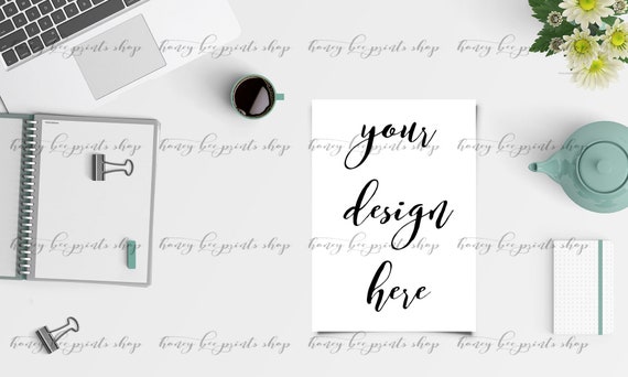 Styled Stock Invitation Mockup Paper Mockupflat Lay Styled Desktop