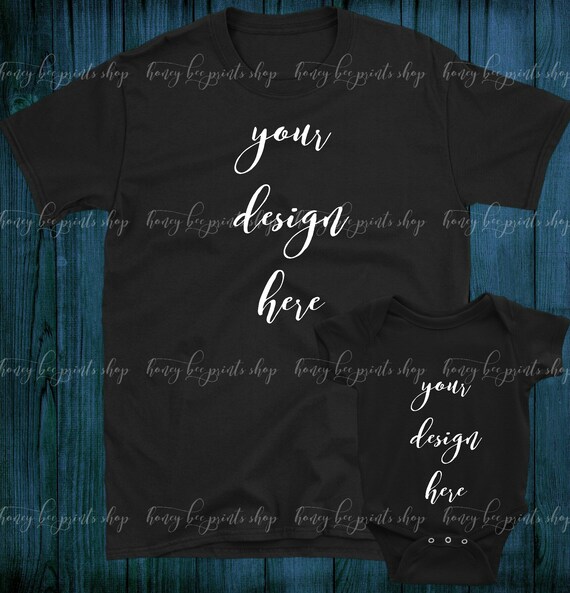 Black Shirt Mockup Flat Lay Shirt Template Baby Romper