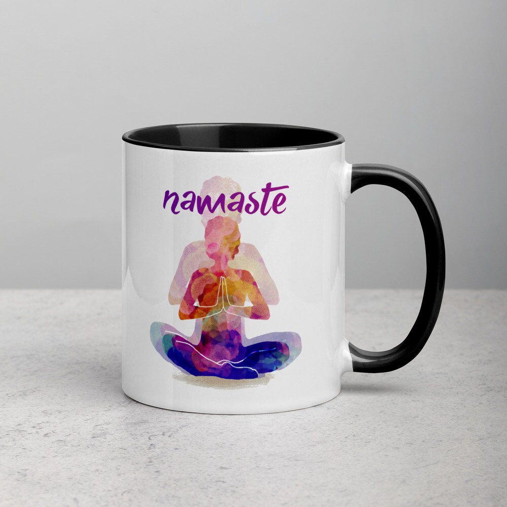 Namaste Mug with Color Inside Namaste Coffee Mug Funny | Etsy