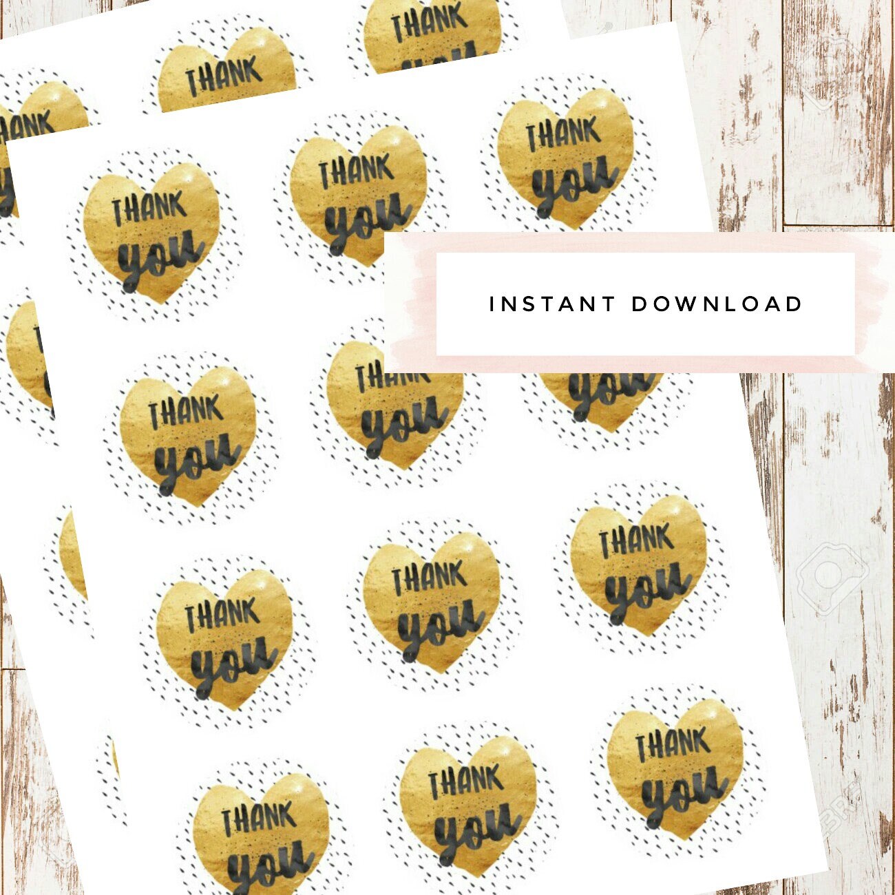 thank you stickers printable stickers wedding thank you etsy