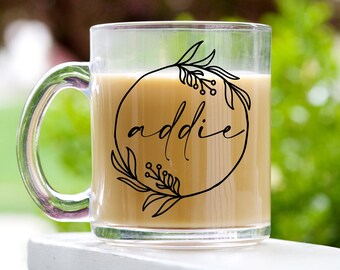 Custom Glass Coffee Mug, Custom Quote Mug, Custom Glass Mug, Coffee Cup, Coffee Mug, Design Your Own Mug, Personalized Glass Mug