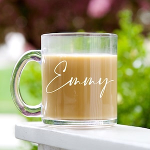 Custom Glass Vinyl Coffee Mug, Custom Quote Mug, Custom Glass Vinyl Mug, Coffee Cup, Coffee Mug, Design Your Own Mug,