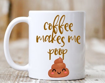 Tasse à Café Blanc Happy Poop Day - 325 Ml - 445 Ml