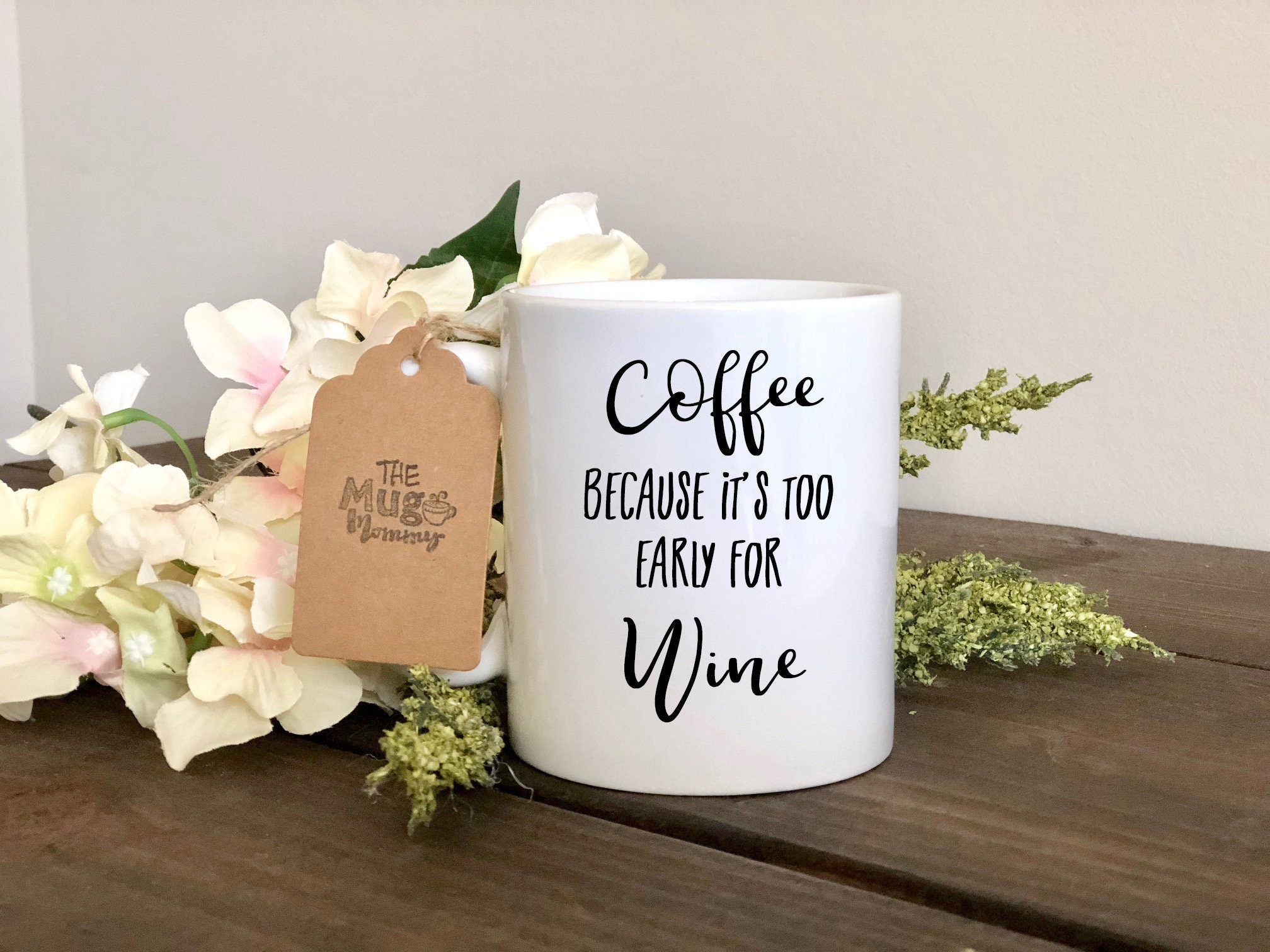 Coffee Because It's Too Early for Wine Custom YETI Tumbler – Sunny Box