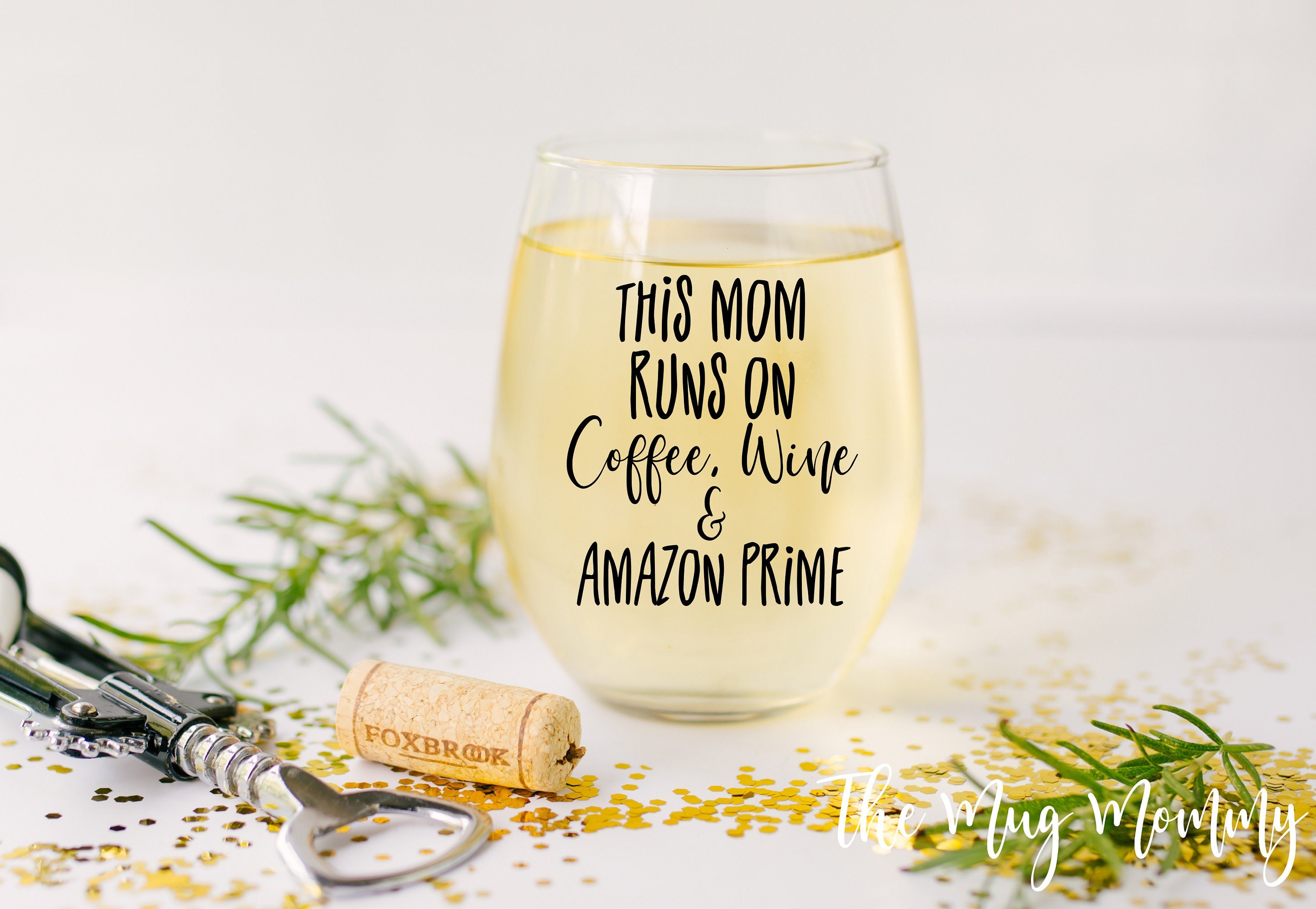 This Mom Runs on Wine Amazon Prime Wine Glass Mom Wine Glass Etsy Israel