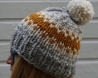 Tri-Color Pom Pom Hat