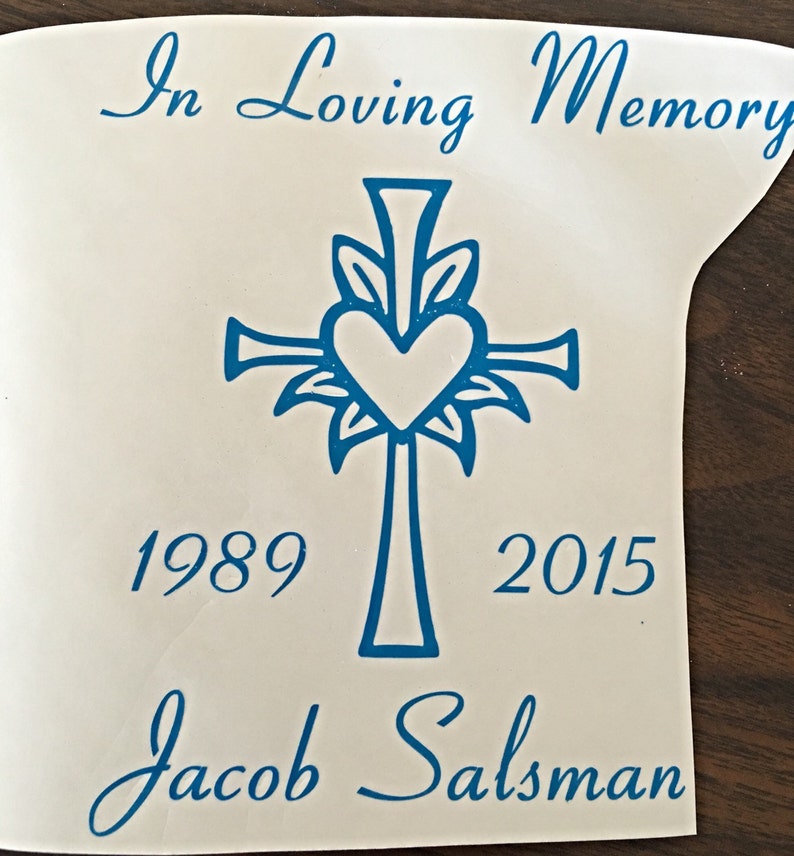 In Loving Memory Car Decal Memorial Decal Cross Decal Etsy