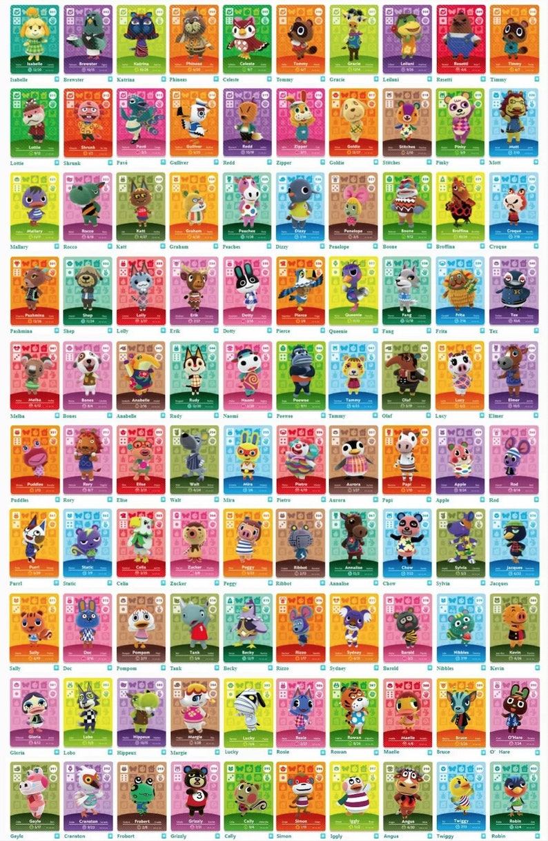 Pick 5 ACNH Amiibo Cards Animal Crossing New Horizons | Etsy