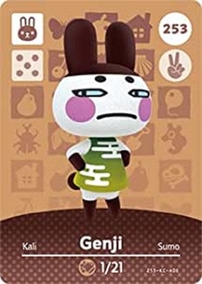 ACNH Genji Amiibo Card Animal Crossing Etsy