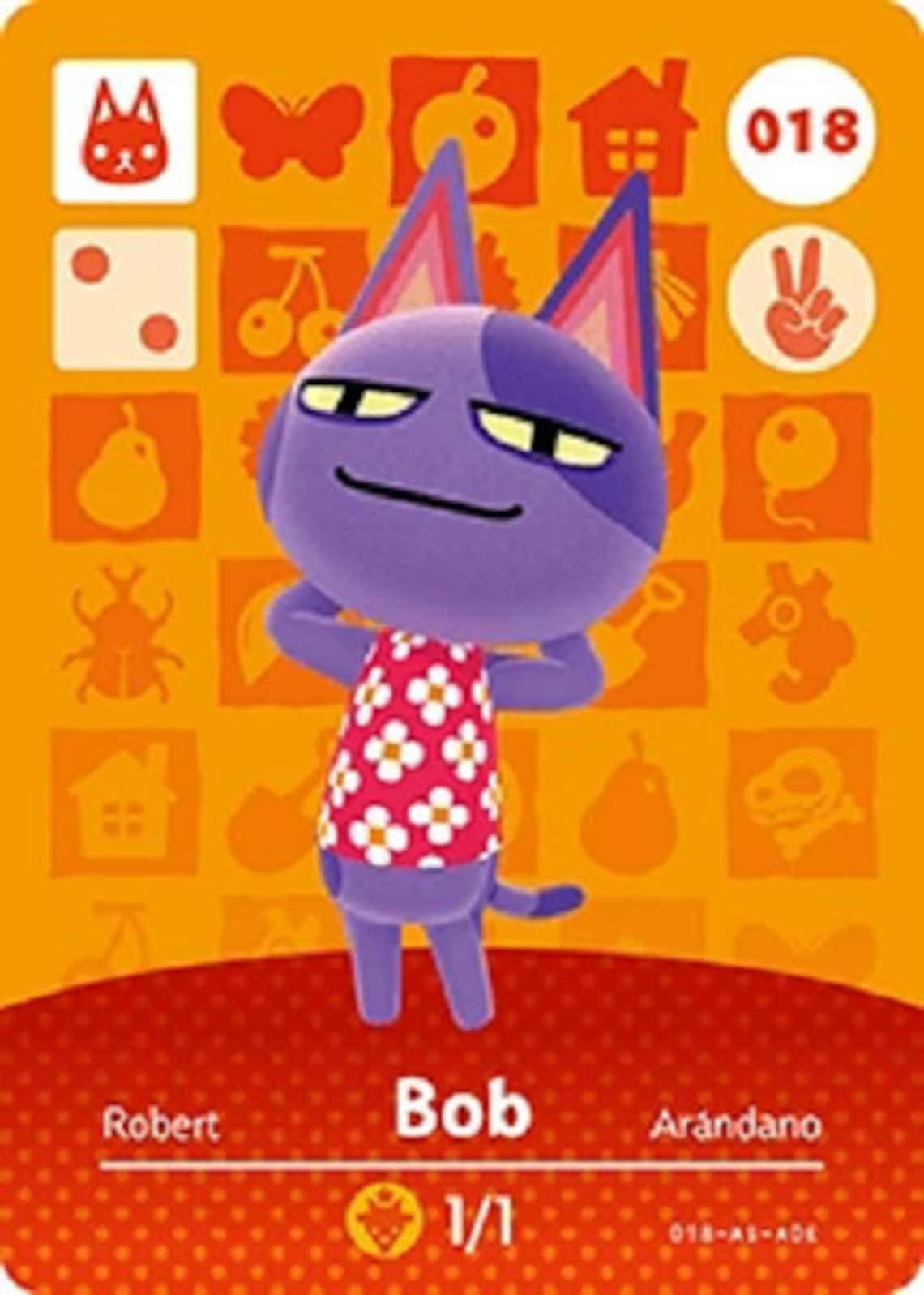 ACNH Bob Amiibo Card Animal Crossing Etsy