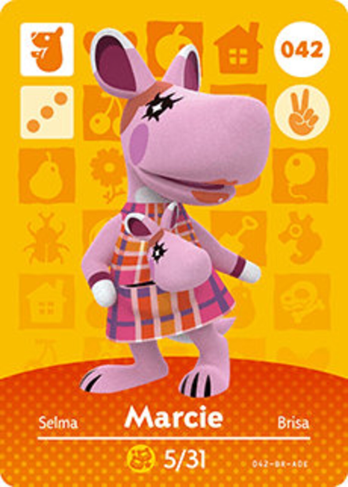ACNH Marcie Amiibo Carte Animal Crossing Etsy