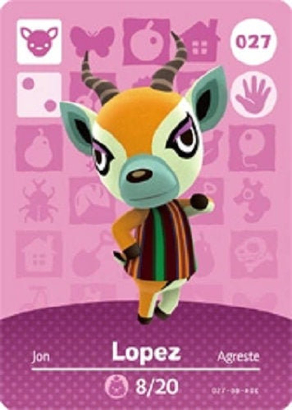 ACNH Lopez Amiibo Card Animal Crossing Etsy