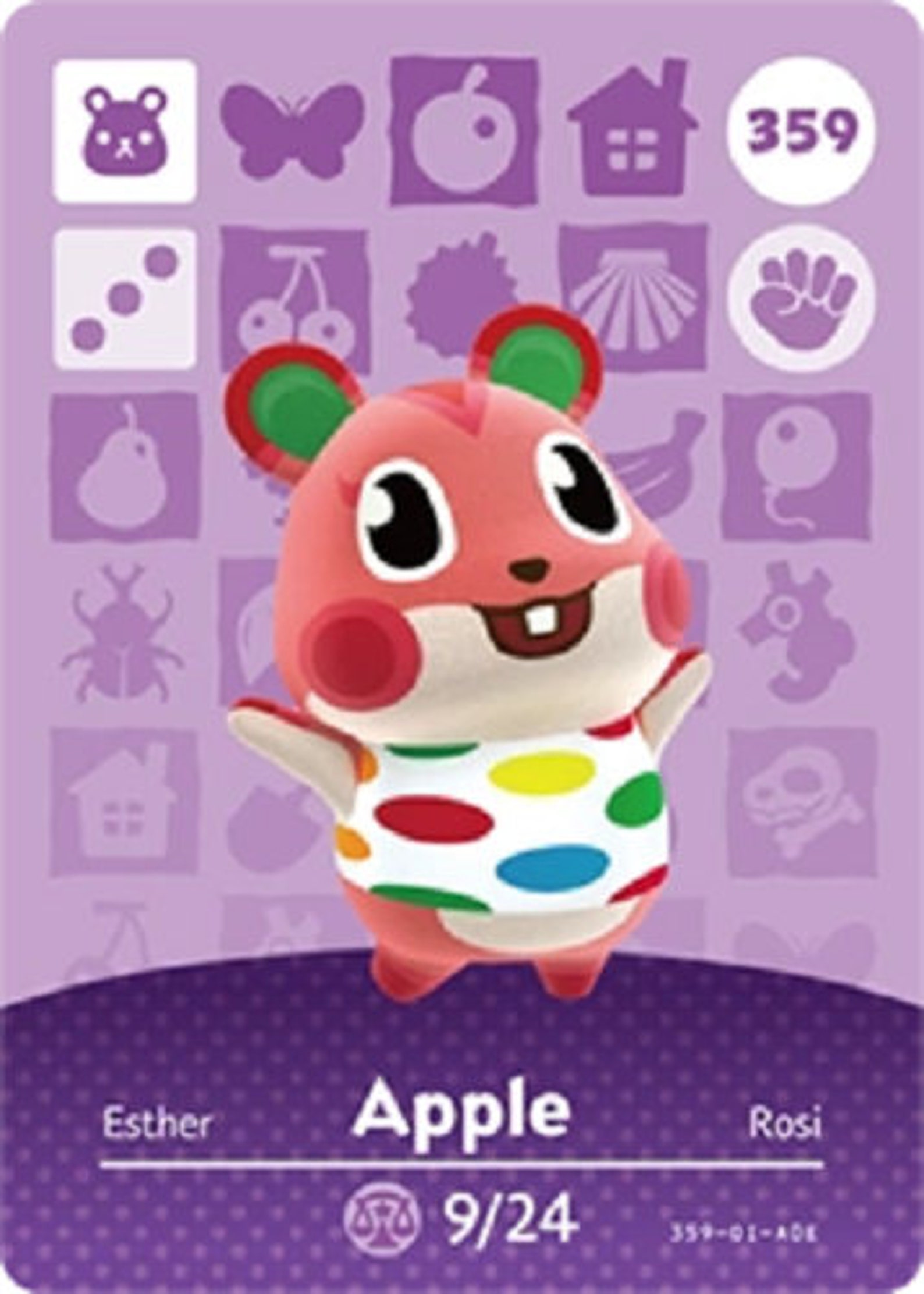ACNH Apple Amiibo Card Animal Crossing Etsy