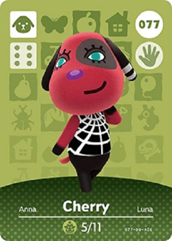 ACNH Cherry Amiibo Card Animal Crossing Etsy
