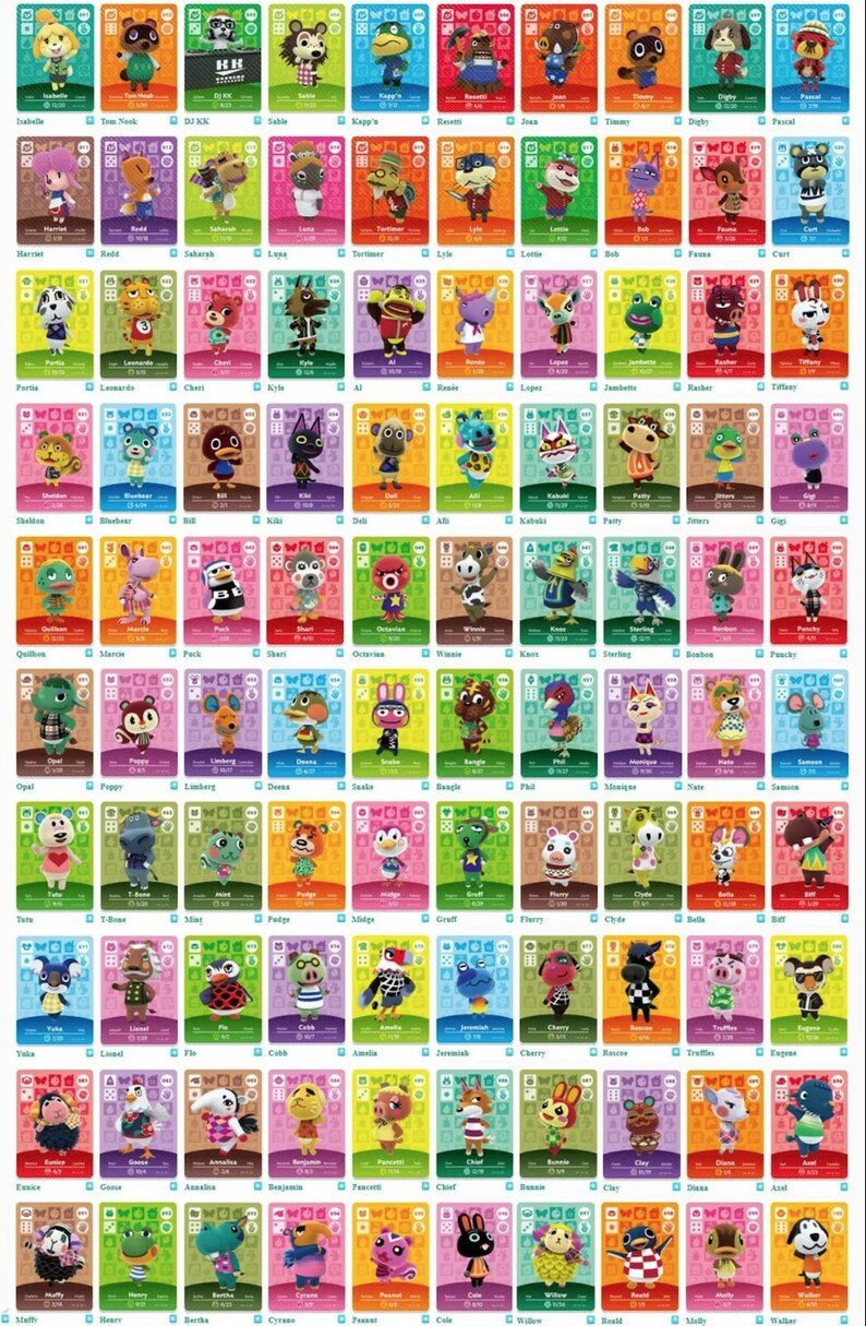 ACNH Pick 10 Amiibo Cards Animal Crossing New Horizons Etsy