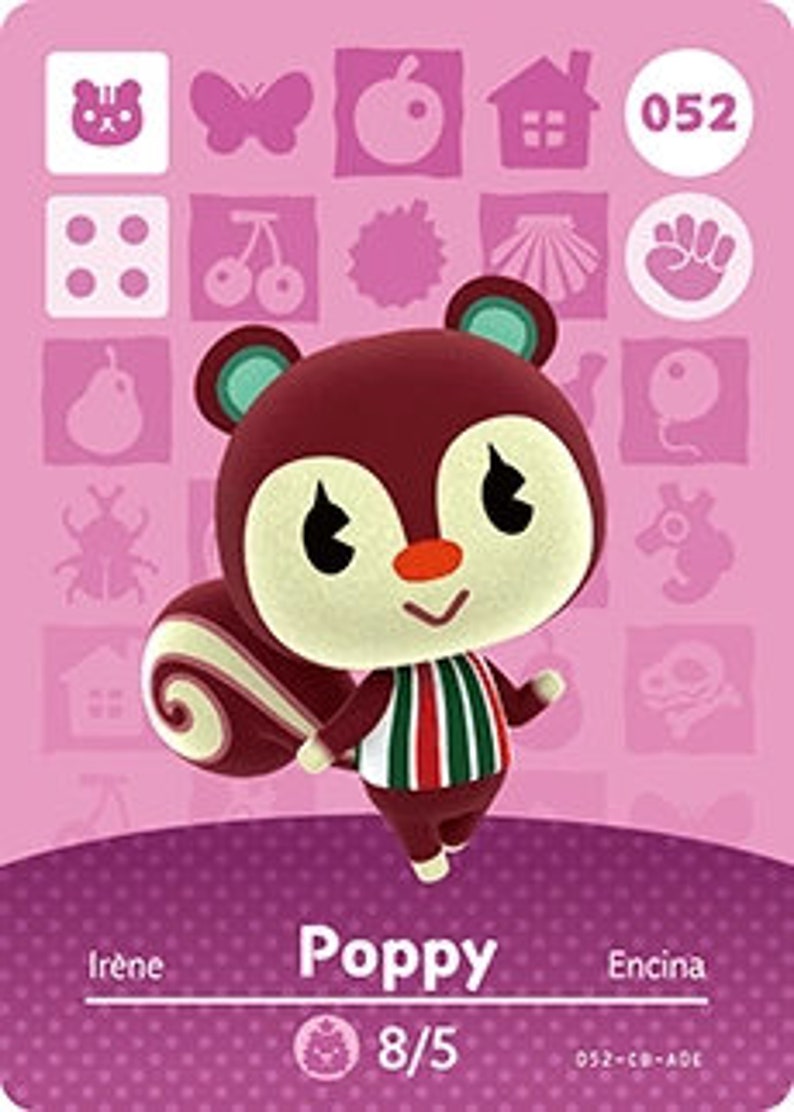 ACNH Poppy Amiibo Card Animal Crossing | Etsy