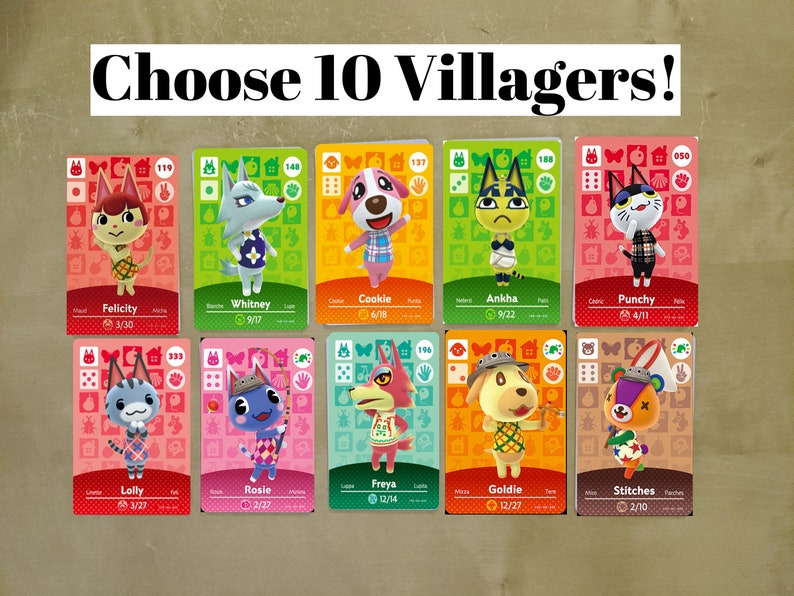 ACNH Pick 10 Amiibo Cards Animal Crossing New Horizons Etsy