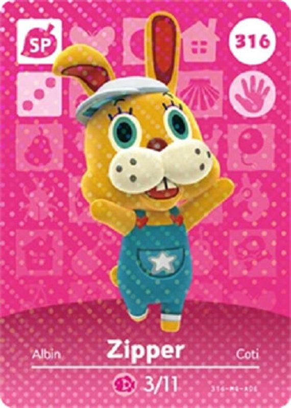 ACNH Zipper Amiibo Card Animal Crossing Etsy