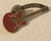 Vintage Gretsch Hollow body Electric Guitar Bar Pin, Enamel Pin, Lapel, Hat, Pinback, Heavy Metal, Rockabilly, rock n roll, Gibson, 80s