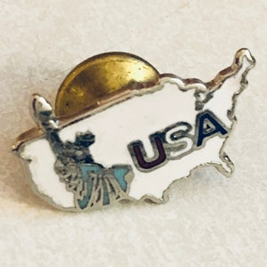 Vintage USA Statue of Liberty America Pin, Enamel Pin, Lapel, Hat, Pinback, Americana, Patriotic