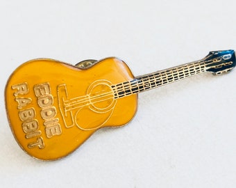 Vintage Orange Guitar Enamel Pin Acoustic Guitar Pin **