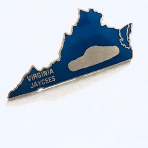 Vintage VIRGINIA State Lapel Pin, Enamel Pin, Pinback, Hat Pin, Richmond, Norfolk, Fairfax, 70s, 80s